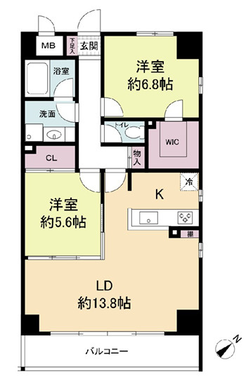 レジディア玉造の間取り