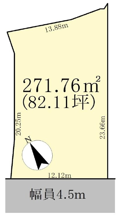 栗東市中沢3丁目　建築条件無し売土地