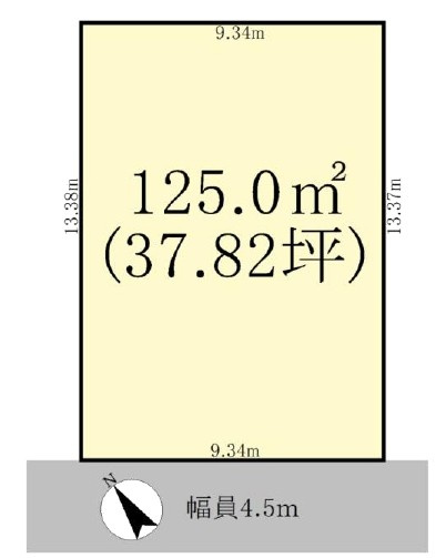 栗東市中沢3丁目1号地　建築条件無し売土地