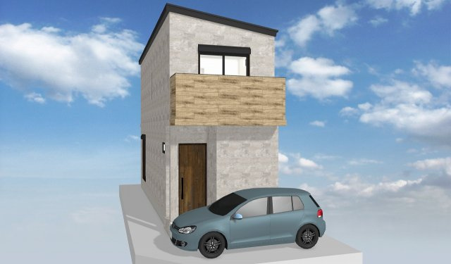 古市6丁目新築戸建の外観パース