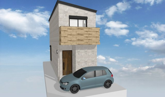 古市6丁目新築戸建の外観パース