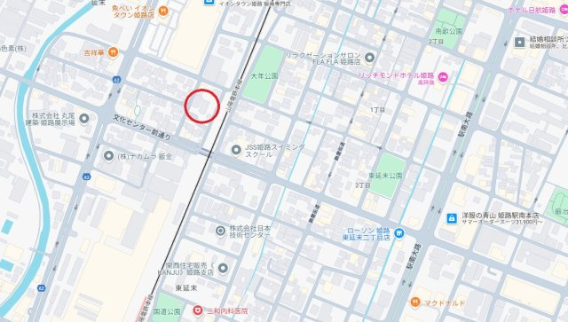 プレサンスネオ姫路　JR「姫路駅」徒歩12分の地図