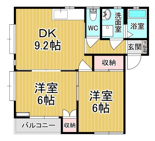 【間取り】 | ビュースズキB | カップルさんにオススメのお部屋です♪