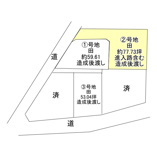西条市中野甲の売地の土地図