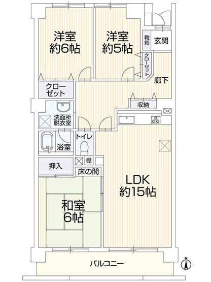 【間取り】 | コープ野村半田弐号棟 中古マンション | 効率的かつ暮らしのことをしっかり考えた間取りです
