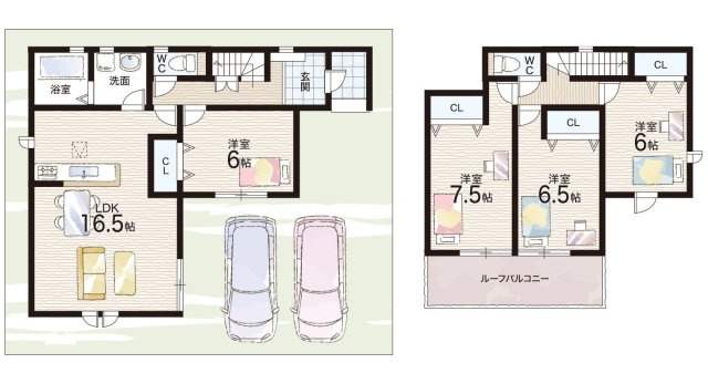 現地説明会開催　近江八幡市堀上町　第24-1期　新築一戸建ての間取り|1区画