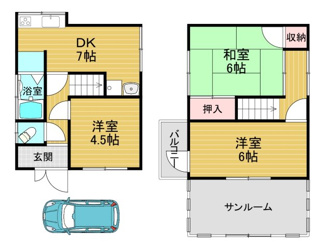 【間取り】 | 雲梯町戸建