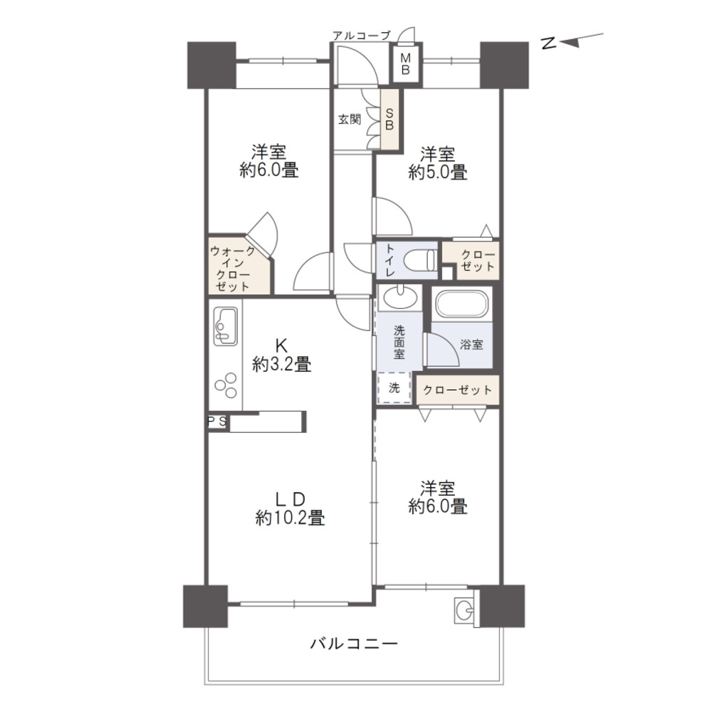 ディアステージ奥田公園の間取り|3LDK