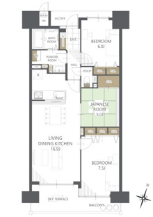 【間取り】ロイヤルガーデンサンポート高松 