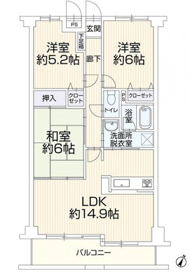 【間取り】 | ガーデンビュー中山中(JS)