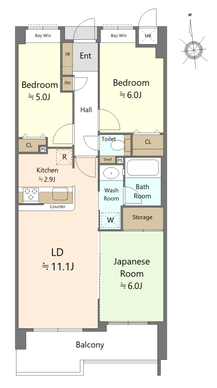 レクセルマンション秋川の間取り|3LDKになります！