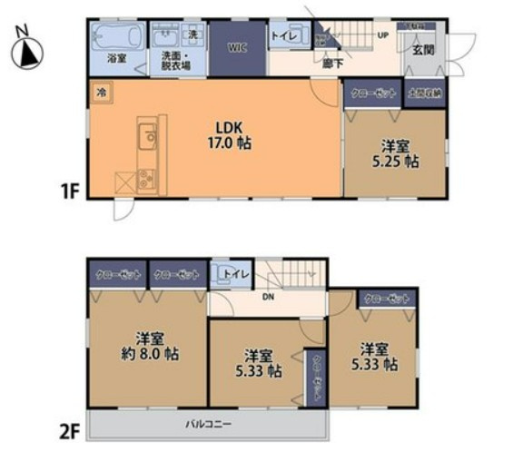 【中古】坂戸市中小坂中古住宅の間取り