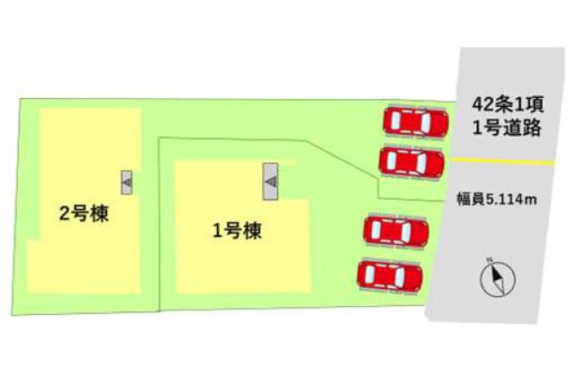 菊池市西寺第3-2棟（2号棟）　の区画図|配置図（2号棟）