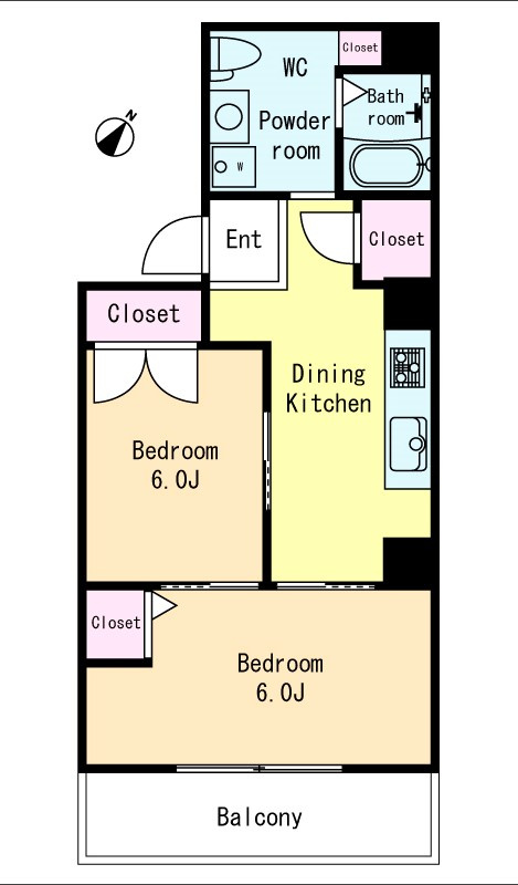 クリーンハイツ三田の間取り|2DK　48.38㎡