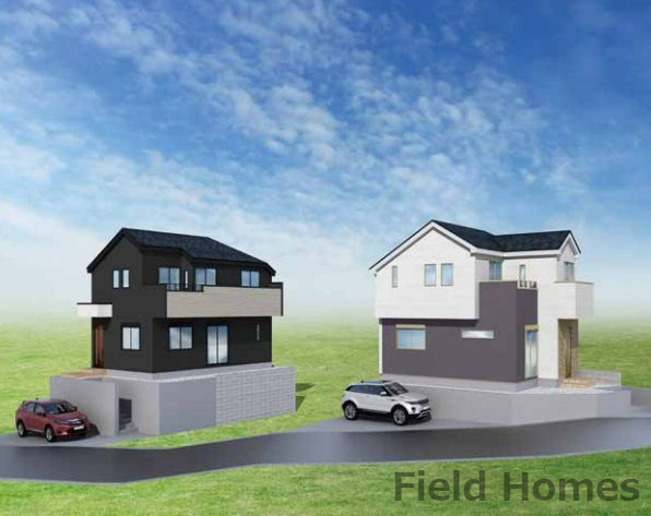 藤沢市長後新築戸建て　２期№1の外観パース|外観イメージ「藤沢市長後新築戸建て」