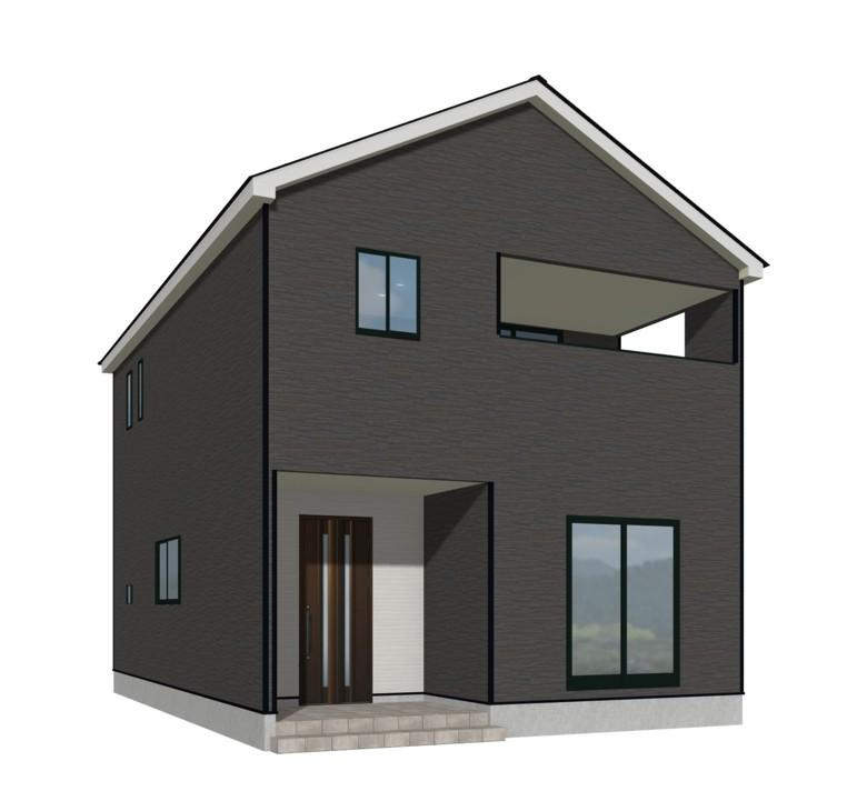 山形市下条町【新築建売】2号棟の外観パース|完成予想図！早期ご予約受付中！