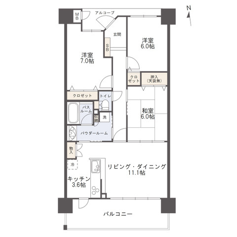 アルファステイツ木太11番館の間取り