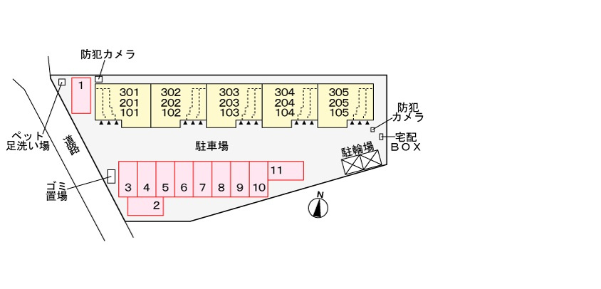 サンライズ　プライムの駐車場
