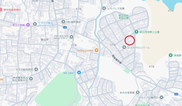 姫路市御立東3丁目　　中古戸建の地図