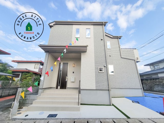 熊本市東区下江津1丁目第1-2棟（A号棟）の外観|デザイン性のある外観です。