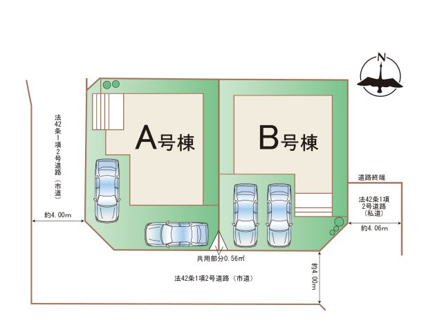 熊本市東区下江津1丁目第1-2棟（A号棟）の区画図|配置図（A号棟）