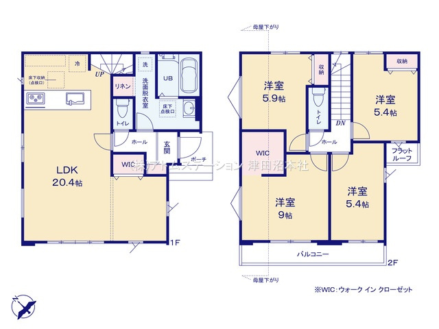 【間取り】 | アトムセレクト船橋市田喜野井4期　1号棟
