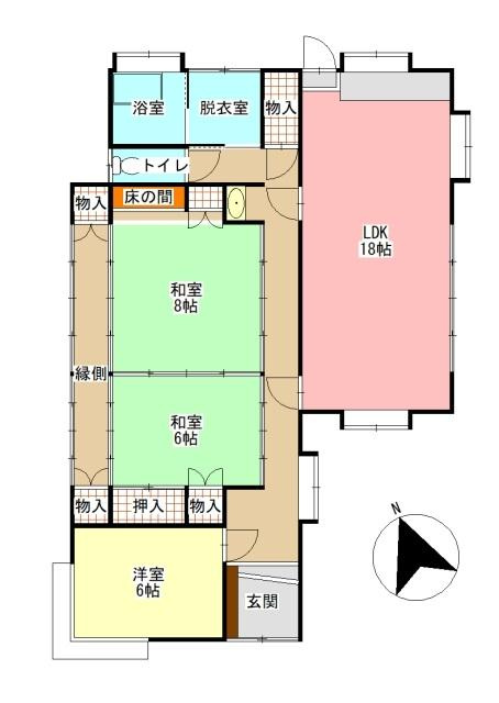 宇城市松橋町豊福の中古一戸建の間取り