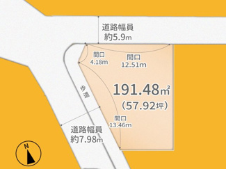 【土地図】 | 城陽市寺田大川原　１区画　売土地　建築条件無し