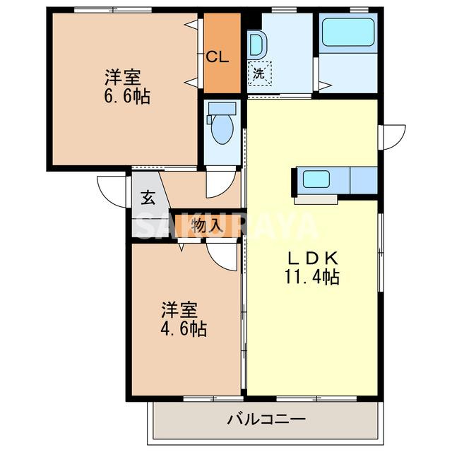 ラフォーレ福居11の間取り