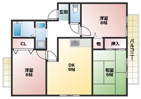 ディアコート堀溝の間取り
