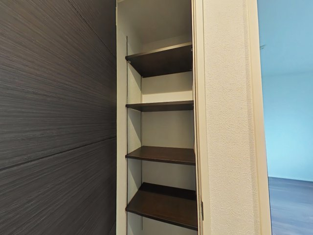 サーパス新保緑道公園の収納|廊下には扉付きの収納があり、生活感を隠して空間をきれいに保てます。