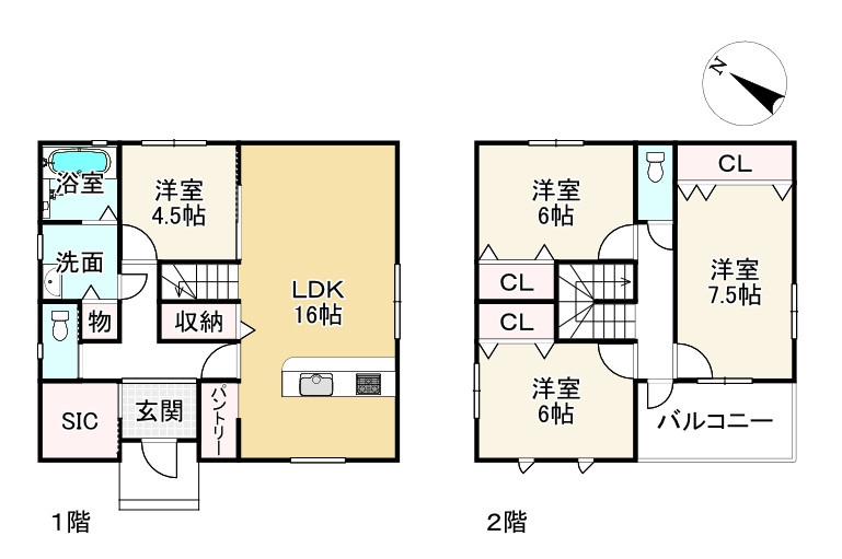 近江八幡市西生来町　中古戸建の間取り