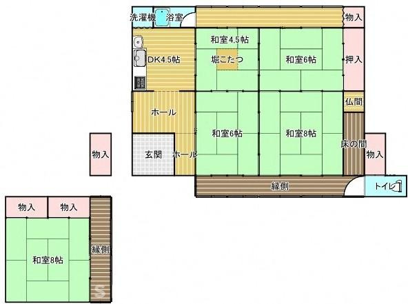 綾部市金河内町古民家の間取り