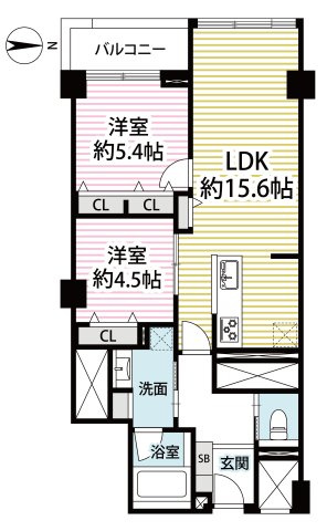 ◆リフォーム済◆京阪「神宮丸太町」駅徒歩４分◆スーパー徒歩２分◆河原町スカイマンションの間取り