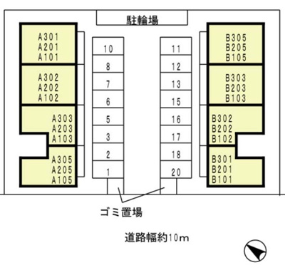 【区画図】 | ベァーフルート深井A棟