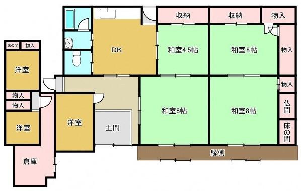 綾部市鍛治屋町古民家の間取り