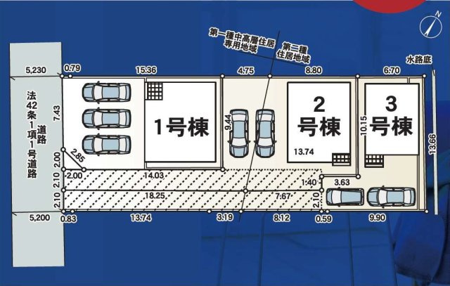 秦野市曽屋第27　新築戸建　全3棟3号棟の区画図
