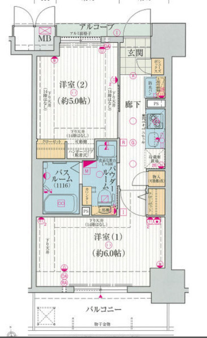 エステムプラザ大阪城パークフロントの間取り