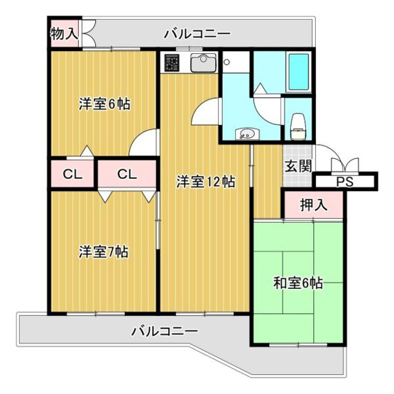 【間取り】 | 南円明寺ヶ丘団地16棟