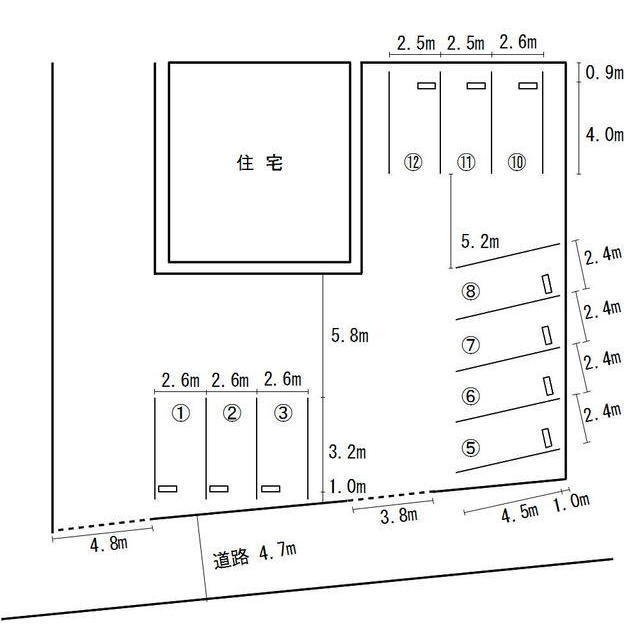 宇佐２丁目辻駐車場の間取り