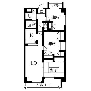 吹田市佐井寺３丁目の賃貸マンションの間取り