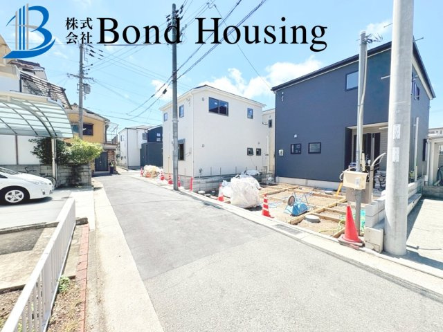 BELS取得物件　上池　新築３区画　3号棟の前面道路含む現地写真