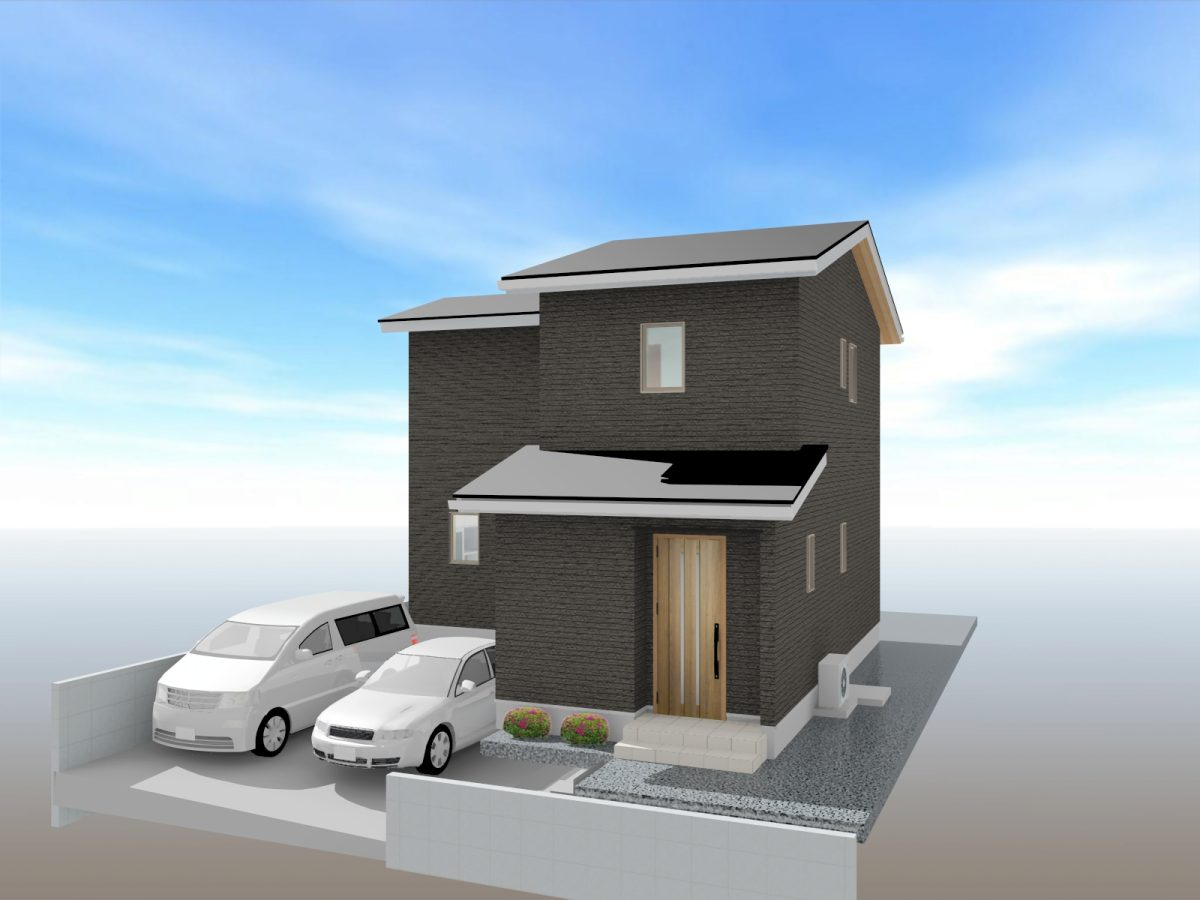 春野町平和　建築条件付き　売土地の外観パース|プラン例　90.26㎡（約27.29坪）