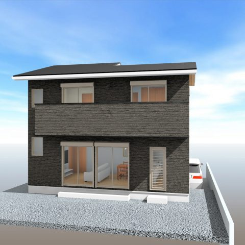 春野町平和　建築条件付き　売土地の外観パース|プラン例　90.26㎡（約27.29坪）