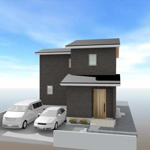 春野町平和　建築条件付き　売土地の外観パース|プラン例　90.26㎡（約27.29坪）