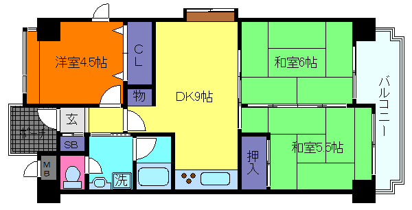 ライオンズマンション灘南の間取り
