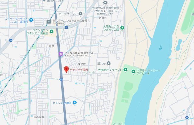 ゾナフーテフカザワの地図