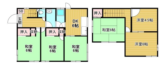 奈良県北葛城郡上牧町下牧6丁目　戸建の間取り