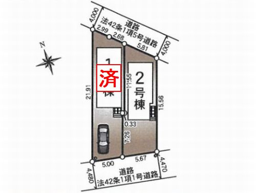 【区画図】 | 【仲介手数料０円】相模原市南区新戸第14　新築一戸建て　2号棟　全2棟 | 相模原市南区新戸第14　新築一戸建て　全2棟