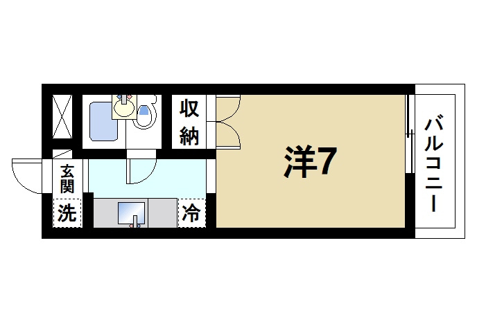エクセレント河の間取り|バルコニー付きで通気性も問題ありません